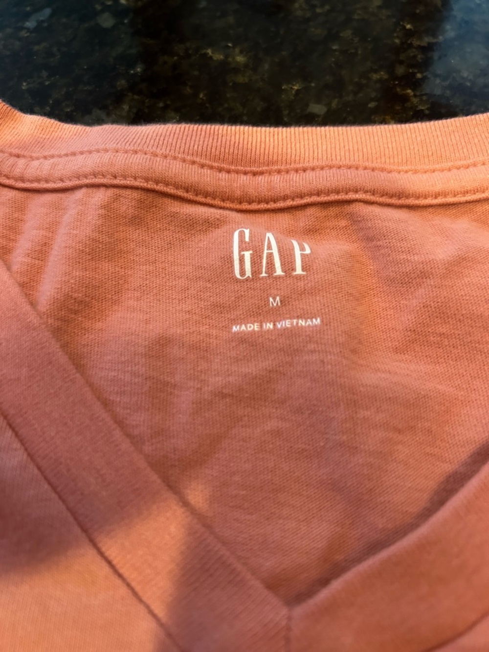 GAP V-Neck Tee in Coral Rose